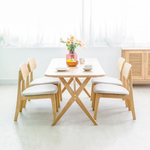 Bộ Bàn Ăn Nantes Màu Gỗ