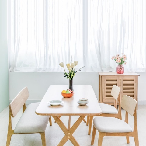 Bộ Bàn Ăn Nantes Bench Màu Gỗ