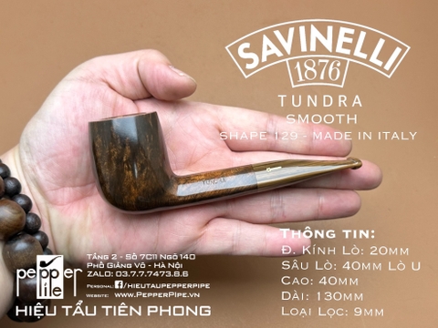 Savinelli Tundra Model - Smooth - Shape 129 - Made in Italy