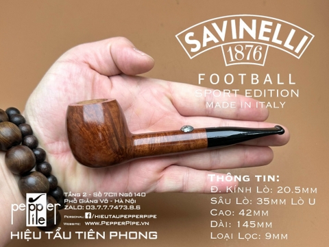 Savinelli Sport Edition - Football - Smooth Dark Brown - Made in Italy