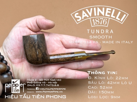 Savinelli Tundra Model - Smooth - Shape 114 KS - Made in Italy