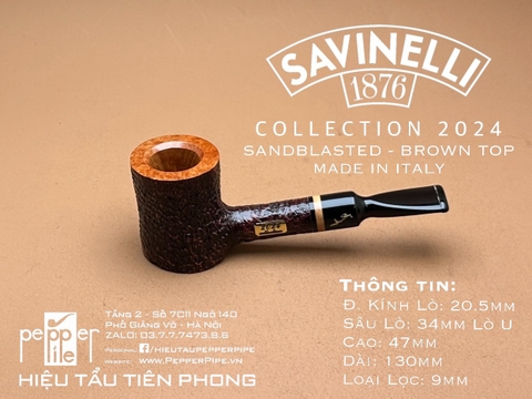 Savinelli Collection 2024 - Sandblasted - Smooth Top