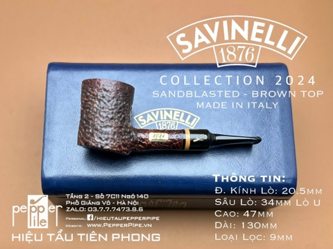 Savinelli Collection 2024 - Sandblasted - Smooth Top