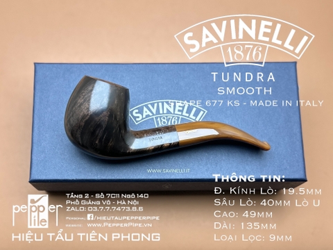 Savinelli Tundra Model - Smooth - Shape 677 KS - Made in Italy