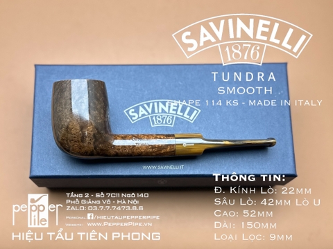 Savinelli Tundra Model - Smooth - Shape 114 KS - Made in Italy