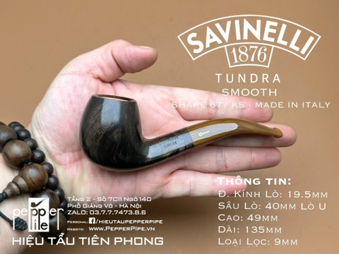 Savinelli Tundra Model - Smooth - Shape 677 KS - Made in Italy