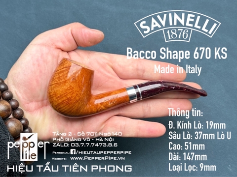 Savinelli Bacco Smooth Natural Shape 670 KS