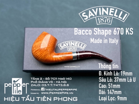 Savinelli Bacco Smooth Natural Shape 670 KS