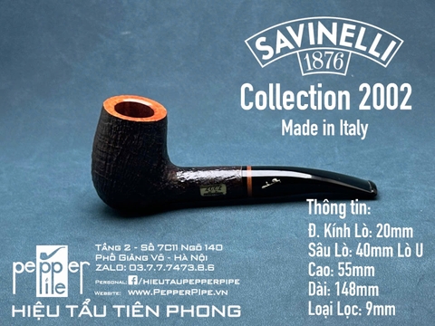 Savinelli Collection 2002 - Sandblasted - Made in Italy