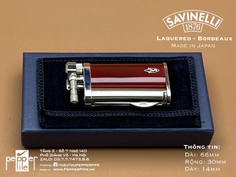 Savinelli Lighter Laquered - Bordeaux Made in Japan