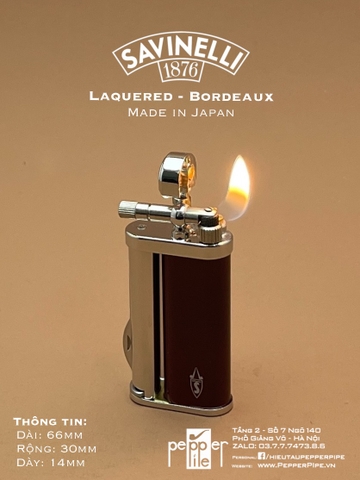 Savinelli Lighter Laquered - Bordeaux Made in Japan