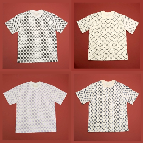 Áo Thun M.L.B Unisex Cho Nam Nữ Cổ Tròn Tay Ngắn Hoạ Tiết In Hoạ Tiết