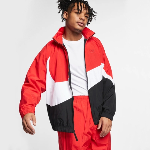 Áo Khoác Gió Unisex Cho Nam Nữ Nike Sportswear Big Swoosh Woven Jacket - Đỏ/Trắng