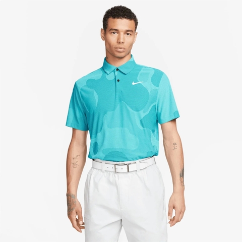 Áo Thun Polo Thể Thao Nam Nike Dri-FIT ADV Tour Camo Golf - Xanh