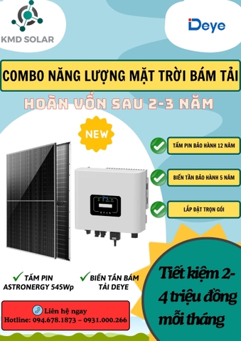 [6KW] COMBO ĐIỆN MẶT TRỜI HOÀ LƯỚI BÁM TẢI 6KW