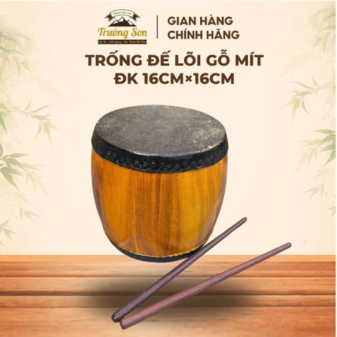 Trống Đế 16x16cm Tang Ghép Gỗ Mít Da Trâu Loại 1