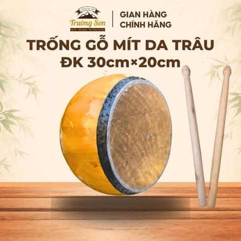 Trống Cúng 30×20 Cm Trống Đế Gỗ Mít Da Trâu Chuẩn Lễ