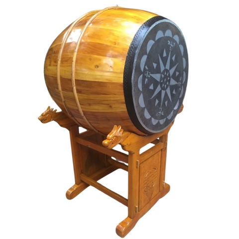 Trống Đình Chùa 90×110cm Gỗ Mít Da Trâu