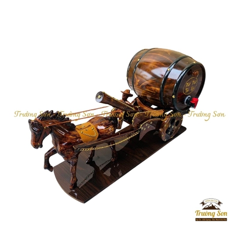 Xe ngựa đơn kéo trống đựng rượu vang