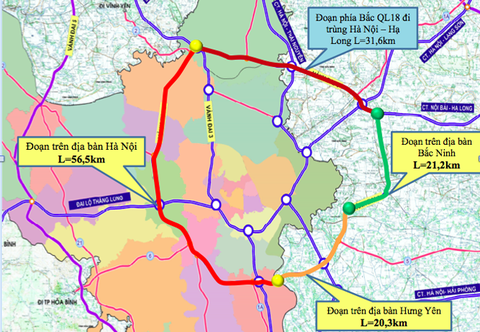 [Infographics] Đường Vành đai 4 trị giá hơn 85.000 tỷ đồng, hoàn thành năm 2027