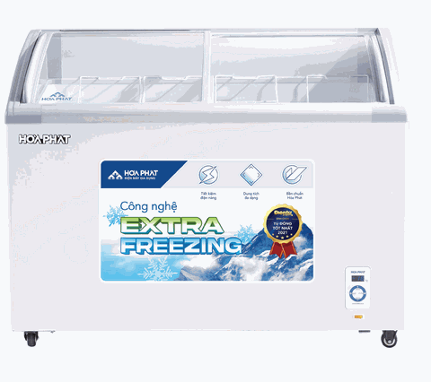 Tủ đông kính cong trưng bày Hòa Phát 1 ngăn 2 cánh HSF AD6451.C1 800 lít