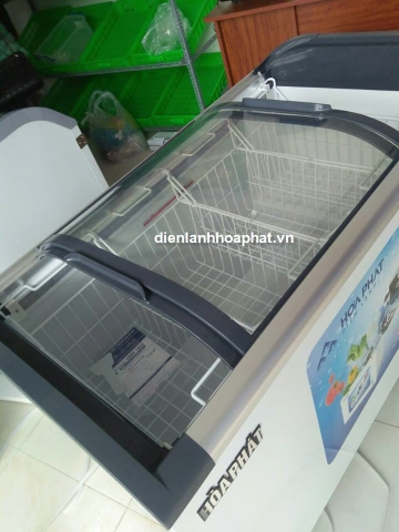 Tủ đông mặt kính cong 275 lít bán kem , bán Hải sản tủ trưng bày sản phẩm như siêu thị