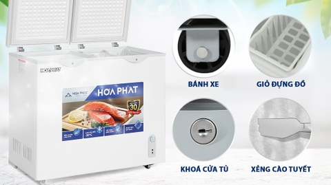 Tủ đông Hòa Phát 2 ngăn 2 cánh HPF BD6205 500l lòng sử dụng 205L