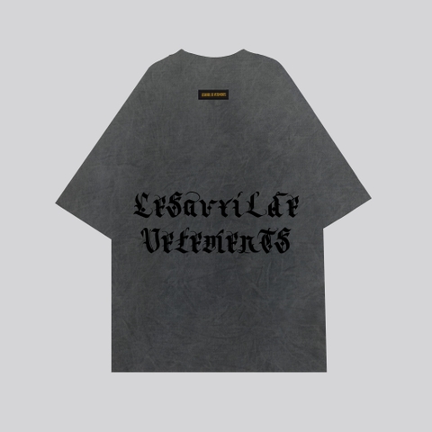 Áo thun Lesavril de Vetements Washed Signature - Cement