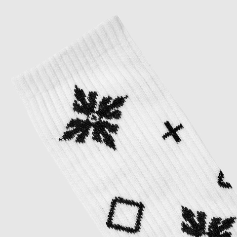 White BLS Monogram Socks