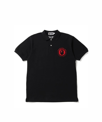 BAPE A BATHING APE LETTERED POLO BLACK SS20