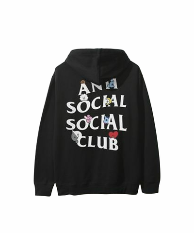 ASSC X BT21 CLUB PEEKABOO HOODIE BLACK