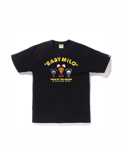 BAPE YEAR OF THE MOUSE TEE BLACK