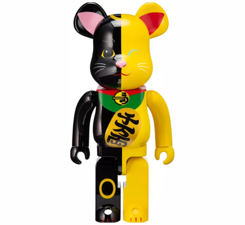 BEARBRICK MANEKI NEKO BLACK/YELLOW 1000%