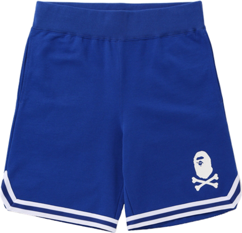 BAPE X PIRATES CROSSBONE BASKETBALL SWEAT SHORT BLUE