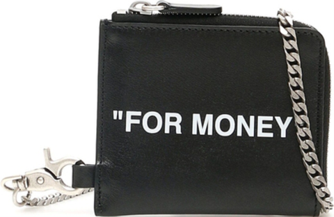 OFF WHITE QUOTE RINT CHAIN WALLET BLACK/WHITE