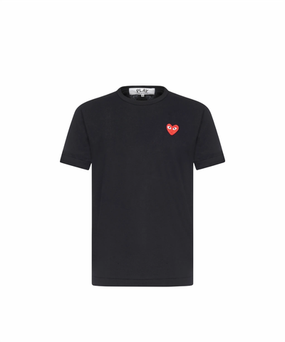 CDG SINGLE HEART BLACK TEE