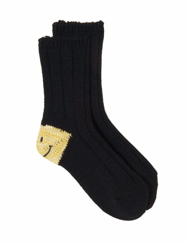 KAPITAL 56 YARN RIB HEEL SMILE SOCKS