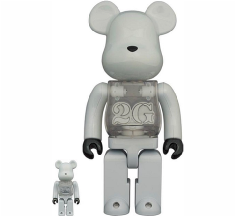 BEARBRICK 2H WHITE 100% & 400%