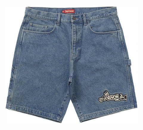 SUPREME HANDSTYLE DENIM PAINTER SHORT BLUE