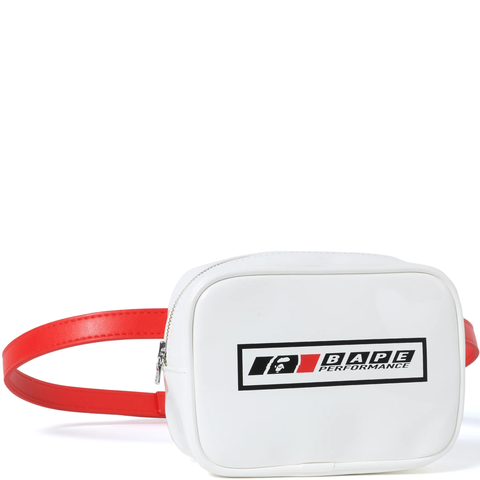 A BATHING APE LADIES' BAPE ENAMEL WAIST BAG WHITE