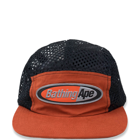 A BATHING APE MESH JET CAP DARK ORANGE