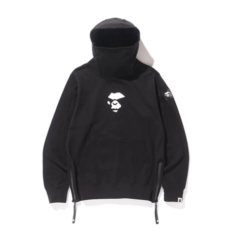 BAPE DOUBLE KNIT HIGH NECK PULLOVER HOODIE BLACK