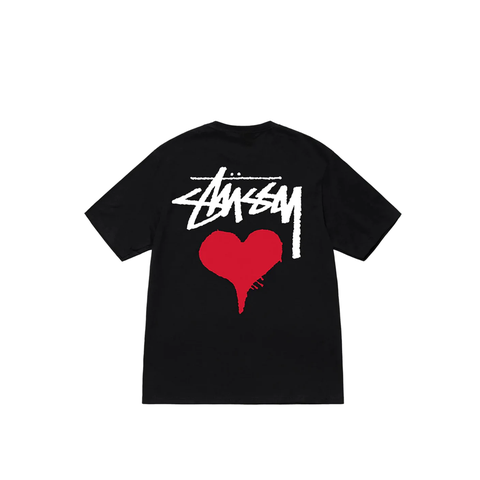 STUSSY STOCK HEART TEE BLACK