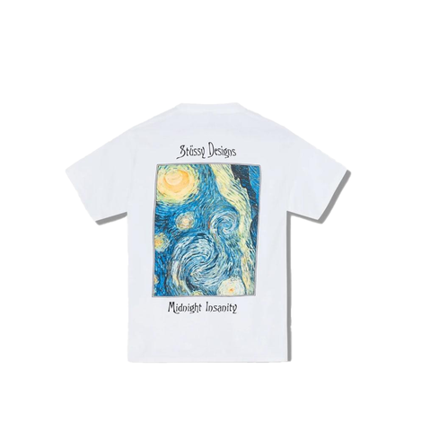 STUSSY MIDNIGHT INSANITY WHITE TEE