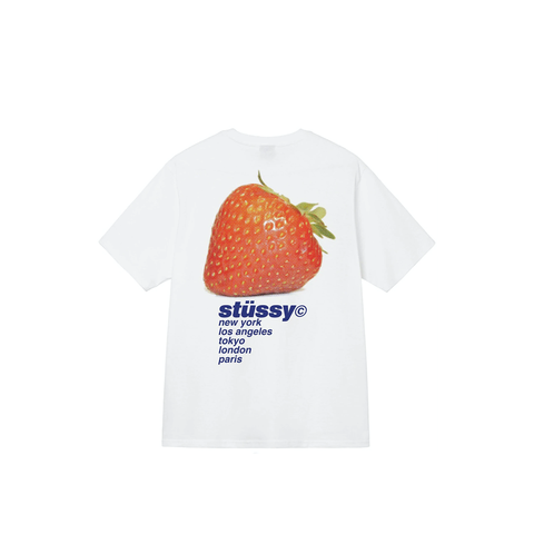 STUSSY STAWBERRY TEE WHITE