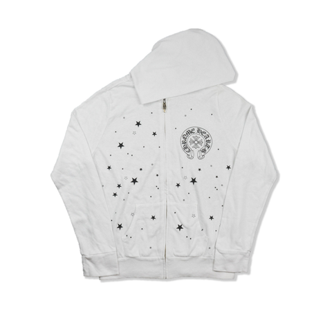 CHROME HEARTS STAR PRINTED WHITE HOODIE