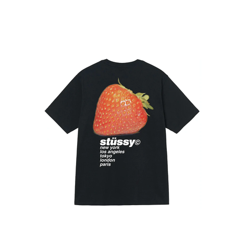 STUSSY STAWBERRY TEE BLACK