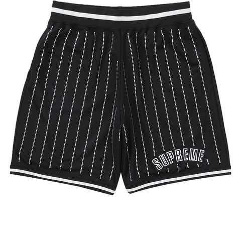 SUPREME RHINESTONE STRIPE BASKETBALL SHORT BLACK