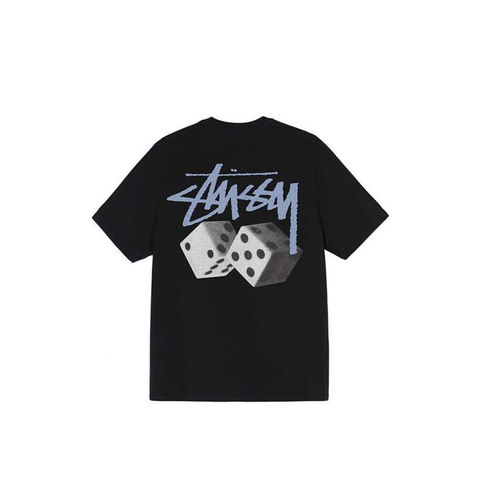 STUSSY ROLL THE DICE DYED TEE BLACK
