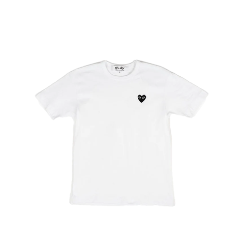 CDG SINGLE HEART TEE WHITE/BLACK